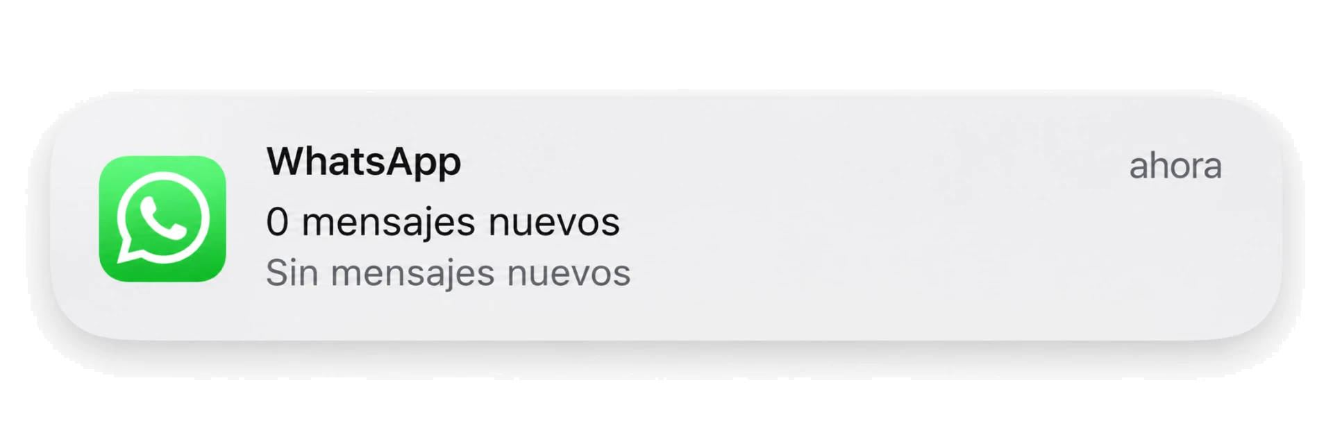 Notificación de WhatsApp sin mensajes
